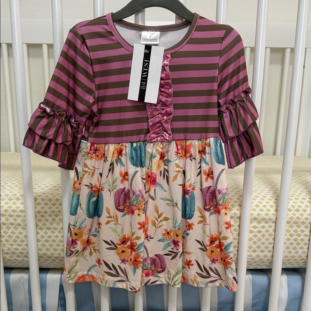 Pumpkin Floral Dress